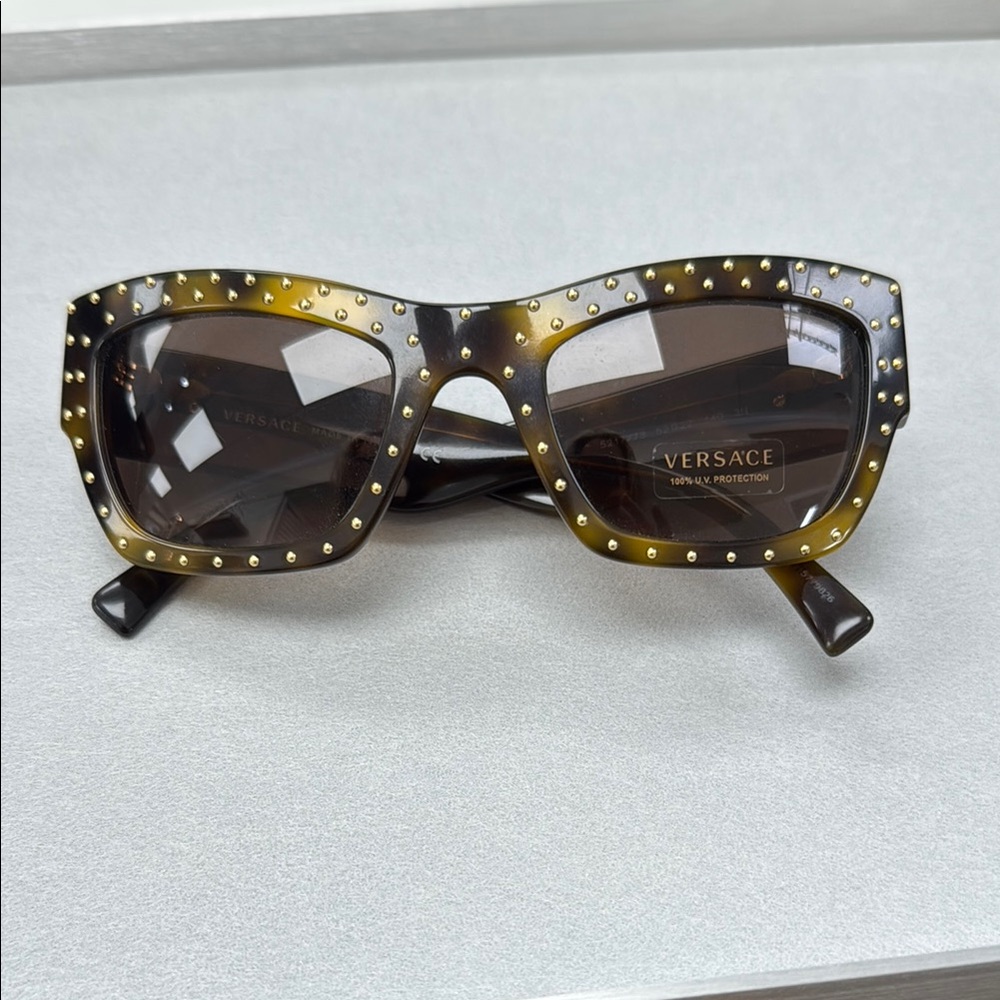 Versace Brown Studded Women's Sunglasses
